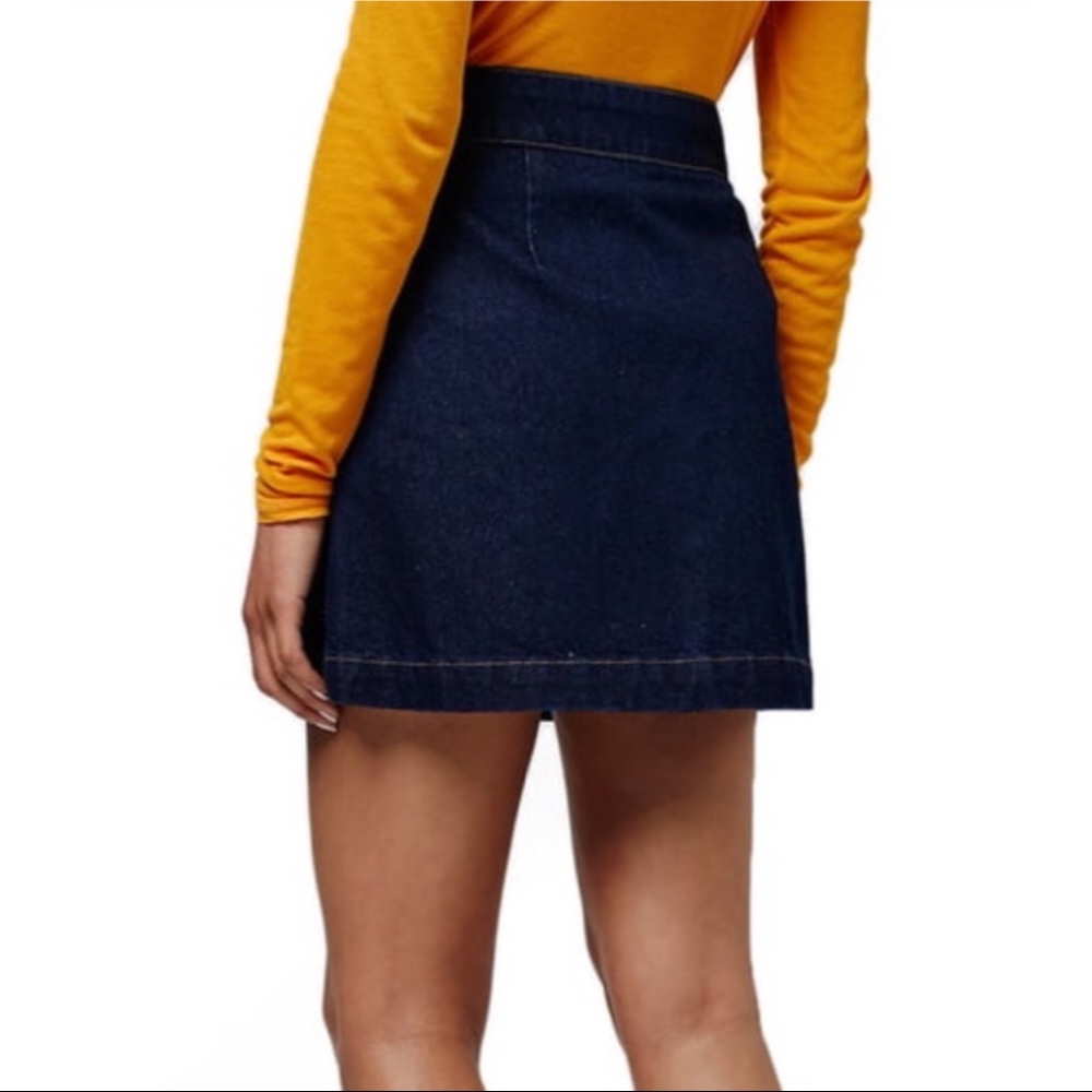 Topshop Moto Full Zip Denim Mini Skirt - Picture 4 of 16